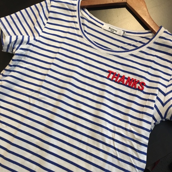 Runway Paris cotton striped T-shirt size S - Picture 5 of 5